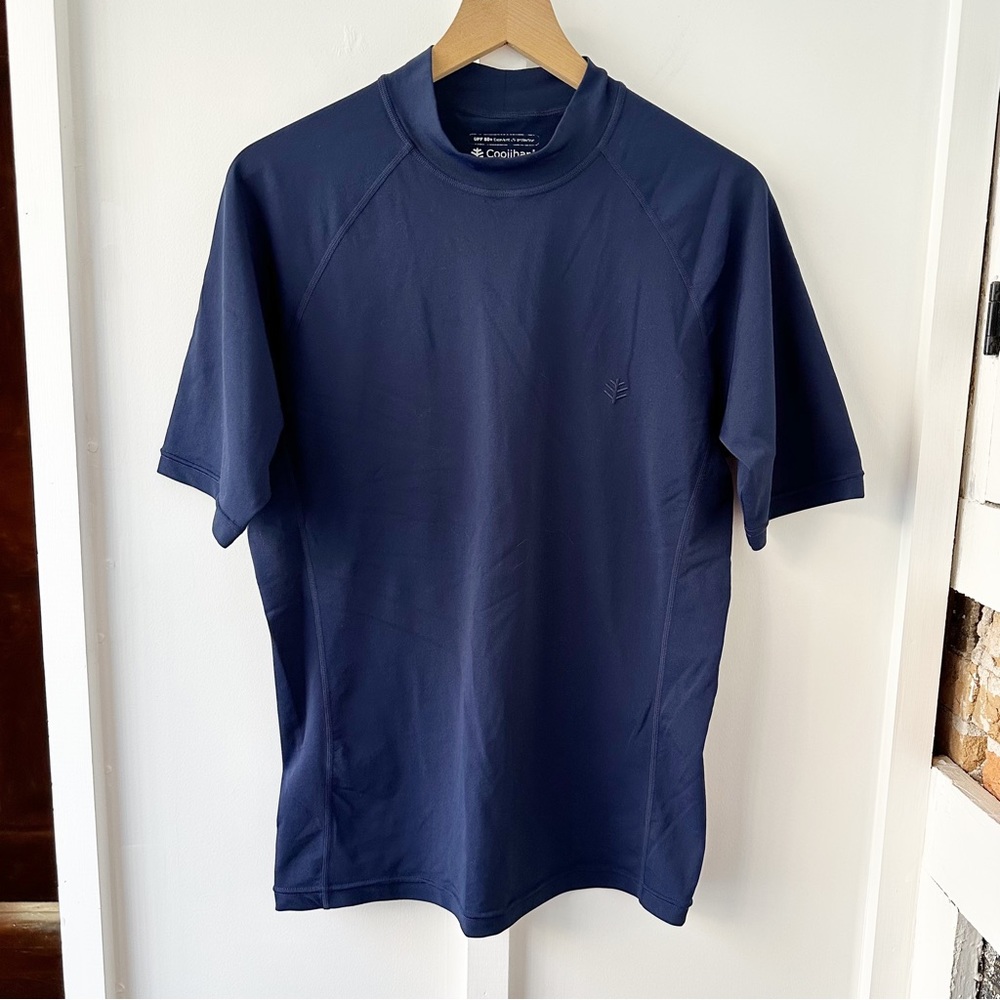 COOLIBAR blue Tulum short sleeve surf rash guard